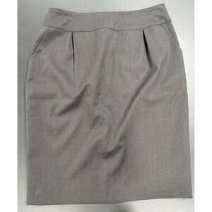Worth New York 100% Wool Charcoal Gray Pencil Skirt Womens 6 Professional Career